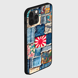 Чехол для iPhone 12 Pro Max Японское художество пэчворк, цвет: 3D-черный — фото 2