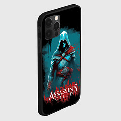 Чехол для iPhone 12 Pro Max Assassins creed синий дым, цвет: 3D-черный — фото 2