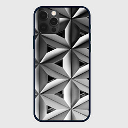 Чехол для iPhone 12 Pro Max Черно белый узор, цвет: 3D-черный