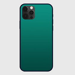 Чехол для iPhone 12 Pro Max Градиент нефритовый зелёный, цвет: 3D-черный
