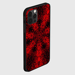 Чехол для iPhone 12 Pro Max Мандала абстрактная красно-чёрный, цвет: 3D-черный — фото 2