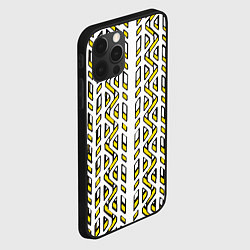 Чехол для iPhone 12 Pro Max Жёлто-белый паттерн конструкция, цвет: 3D-черный — фото 2