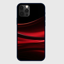 Чехол iPhone 12 Pro Max Темная красная абстракция на черном фоне