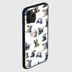 Чехол для iPhone 12 Pro Max Котики и шахматы белый, цвет: 3D-черный — фото 2