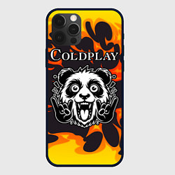 Чехол для iPhone 12 Pro Max Coldplay рок панда и огонь, цвет: 3D-черный