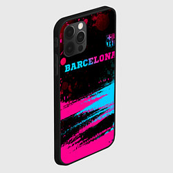 Чехол для iPhone 12 Pro Max Barcelona - neon gradient посередине, цвет: 3D-черный — фото 2