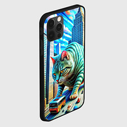 Чехол для iPhone 12 Pro Max Котзила пародия гигантский монстр, цвет: 3D-черный — фото 2