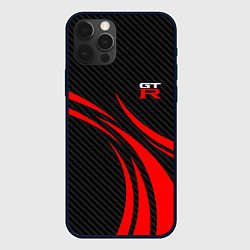 Чехол iPhone 12 Pro Max GTR Nissan - Carbon and red