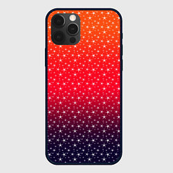 Чехол iPhone 12 Pro Max Градиент оранжево-фиолетовый со звёздочками
