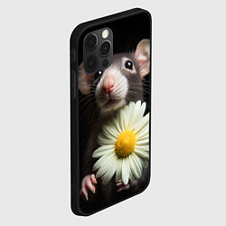 Чехол для iPhone 12 Pro Max Крыс и ромашка, цвет: 3D-черный — фото 2