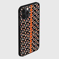 Чехол для iPhone 12 Pro Max Оранжевые киберпанк ячейки на чёрном фоне, цвет: 3D-черный — фото 2