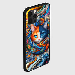 Чехол для iPhone 12 Pro Max Прикольный котейка в шарфике - нейросеть, цвет: 3D-черный — фото 2