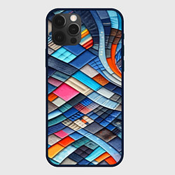 Чехол для iPhone 12 Pro Max Абстрактный авангардный пэчворк - нейросеть, цвет: 3D-черный