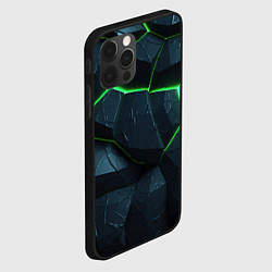 Чехол для iPhone 12 Pro Max Abstract dark green geometry style, цвет: 3D-черный — фото 2