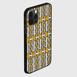Чехол для iPhone 12 Pro Max Жёлтые и белые кирпичики на белом фоне, цвет: 3D-черный — фото 2