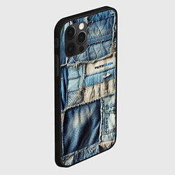 Чехол для iPhone 12 Pro Max Patchwork denim - vogue, цвет: 3D-черный — фото 2