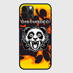 Чехол iPhone 12 Pro Max Disturbed рок панда и огонь