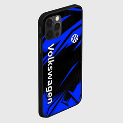 Чехол для iPhone 12 Pro Max Volkswagen - blue stripes, цвет: 3D-черный — фото 2