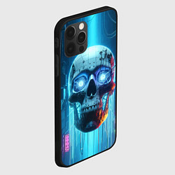 Чехол для iPhone 12 Pro Max Cyber skull - neon glow ai art, цвет: 3D-черный — фото 2