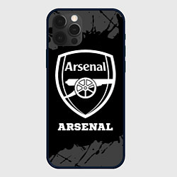 Чехол iPhone 12 Pro Max Arsenal sport на темном фоне