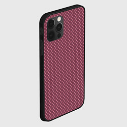 Чехол для iPhone 12 Pro Max Приглушённый тёмно-розовый паттерн квадратики, цвет: 3D-черный — фото 2