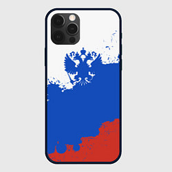 Чехол iPhone 12 Pro Max Российский триколор и герб