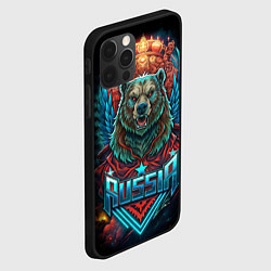 Чехол для iPhone 12 Pro Max Суровый русский медведь, цвет: 3D-черный — фото 2