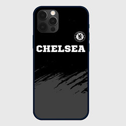 Чехол для iPhone 12 Pro Max Chelsea sport на темном фоне посередине, цвет: 3D-черный