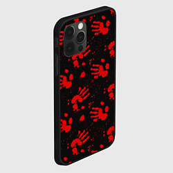 Чехол для iPhone 12 Pro Max Blood hands паттерн, цвет: 3D-черный — фото 2