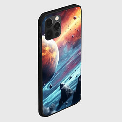 Чехол для iPhone 12 Pro Max Объемный космос и планеты, цвет: 3D-черный — фото 2