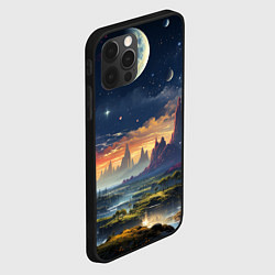 Чехол для iPhone 12 Pro Max Космический фантазийный мир на другой планете, цвет: 3D-черный — фото 2