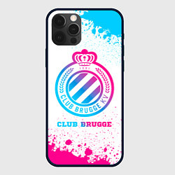 Чехол для iPhone 12 Pro Max Club Brugge neon gradient style, цвет: 3D-черный