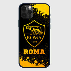Чехол для iPhone 12 Pro Max Roma - gold gradient, цвет: 3D-черный