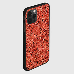 Чехол для iPhone 12 Pro Max Мясной фарш текстура, цвет: 3D-черный — фото 2