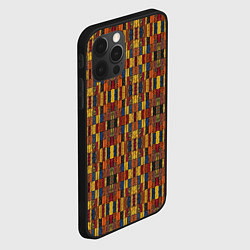 Чехол для iPhone 12 Pro Max Африканский геометрический узор-паттерн, цвет: 3D-черный — фото 2