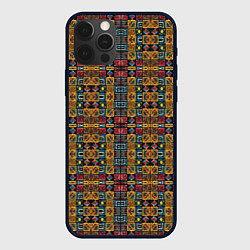 Чехол для iPhone 12 Pro Max Геометрический африканский узор-паттерн, цвет: 3D-черный