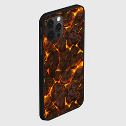 Чехол для iPhone 12 Pro Max Элементаль магмы текстура, цвет: 3D-черный — фото 2