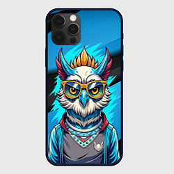 Чехол для iPhone 12 Pro Max Стильная сова в одежде, цвет: 3D-черный