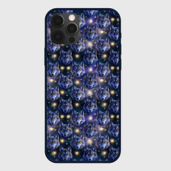Чехол для iPhone 12 Pro Max Волчий стиль дизайн с мордами волков, цвет: 3D-черный
