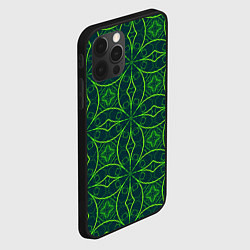 Чехол для iPhone 12 Pro Max Зелёный неоновый паттерн, цвет: 3D-черный — фото 2