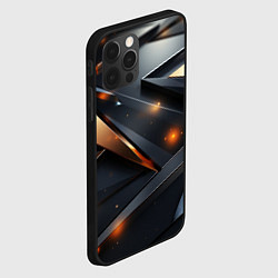 Чехол для iPhone 12 Pro Max Темная и золотая геометрия, цвет: 3D-черный — фото 2