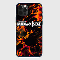 Чехол для iPhone 12 Pro Max Rainbow Six red lava, цвет: 3D-черный