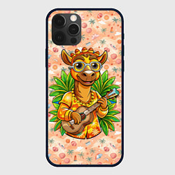 Чехол для iPhone 12 Pro Max Жираф играет на гитаре, цвет: 3D-черный