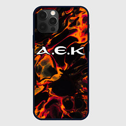 Чехол для iPhone 12 Pro Max AEK Athens red lava, цвет: 3D-черный