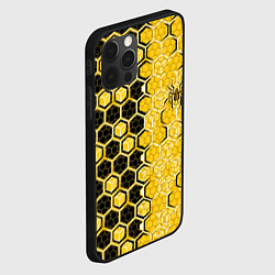 Чехол для iPhone 12 Pro Max Киберпанк соты шестиугольники жёлтый и чёрный с па, цвет: 3D-черный — фото 2