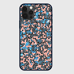 Чехол iPhone 12 Pro Max Паттерн мозаика бирюзово-розовый