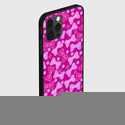 Чехол для iPhone 12 Pro Max Розовые бантики, цвет: 3D-черный — фото 2