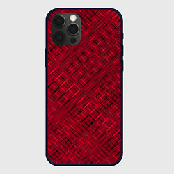 Чехол для iPhone 12 Pro Max Тёмно-красный однотонный текстурированный, цвет: 3D-черный