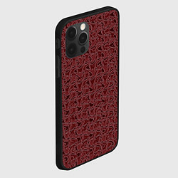 Чехол для iPhone 12 Pro Max Тёмный красно-коричневый узорный, цвет: 3D-черный — фото 2