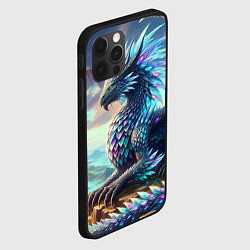 Чехол для iPhone 12 Pro Max Крылатый сказочный дракон - нейросеть, цвет: 3D-черный — фото 2